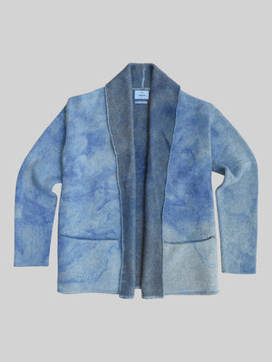Blue Waves Dyed Cardigan Bardigan