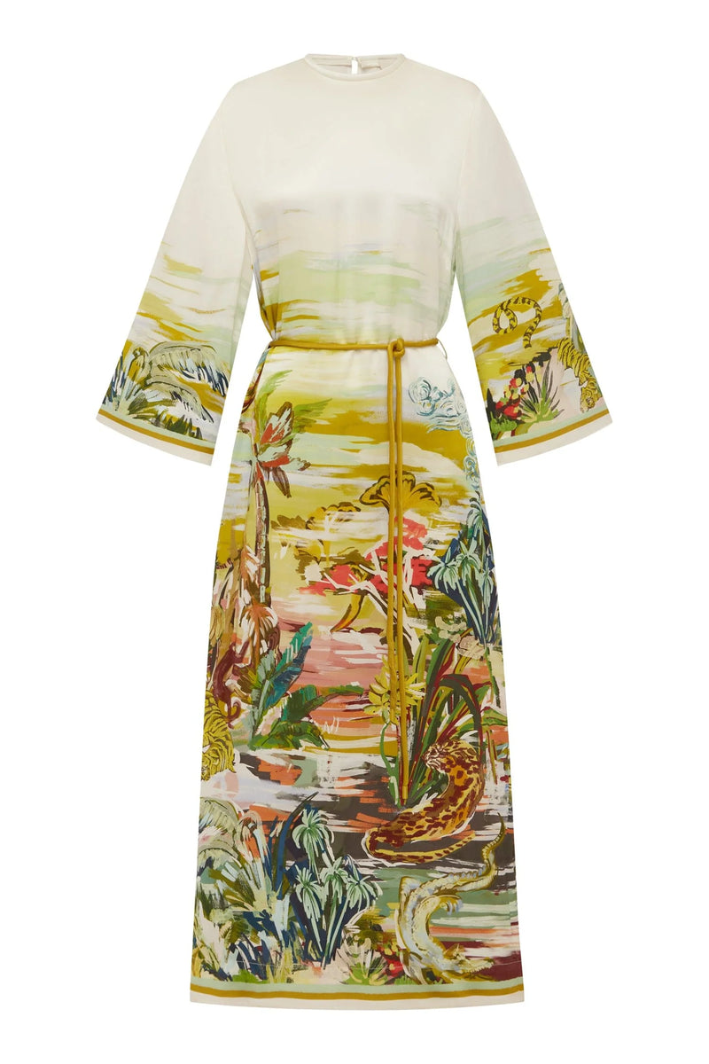 alemais dress long sleeve Alemais - Alemais Phyllis Midi Dress in Green 14 / 10 US
