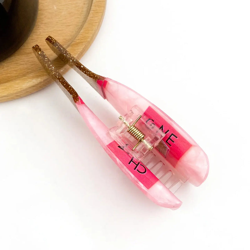 Glitter Champagne Bottle Hair Claw Clip