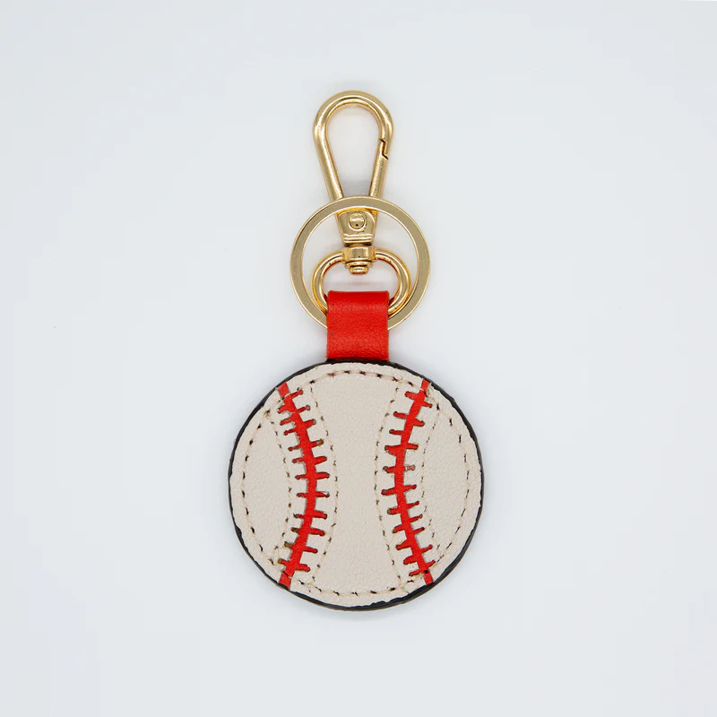 Baseball Leather Key Fob