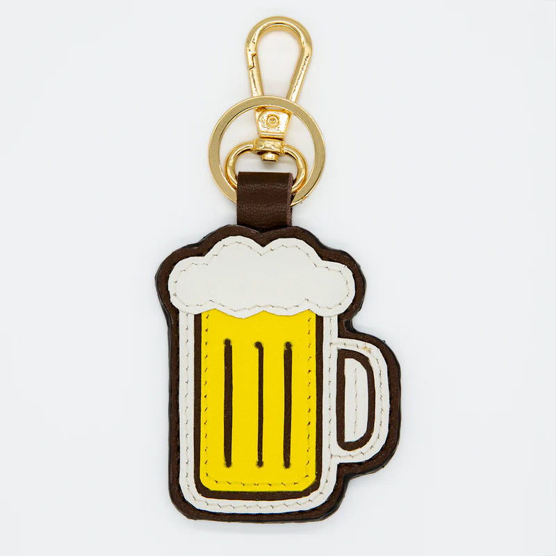 Beer Mug Leather Key Fob
