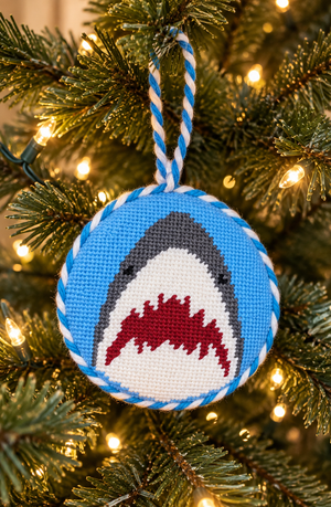 Finished Needlepoint Ornament Jaws
