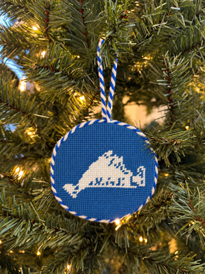 Martha’s Vineyard Map Finished Needlepoint Ornament