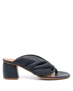 Nappa Leather Heeled Thong Sandals