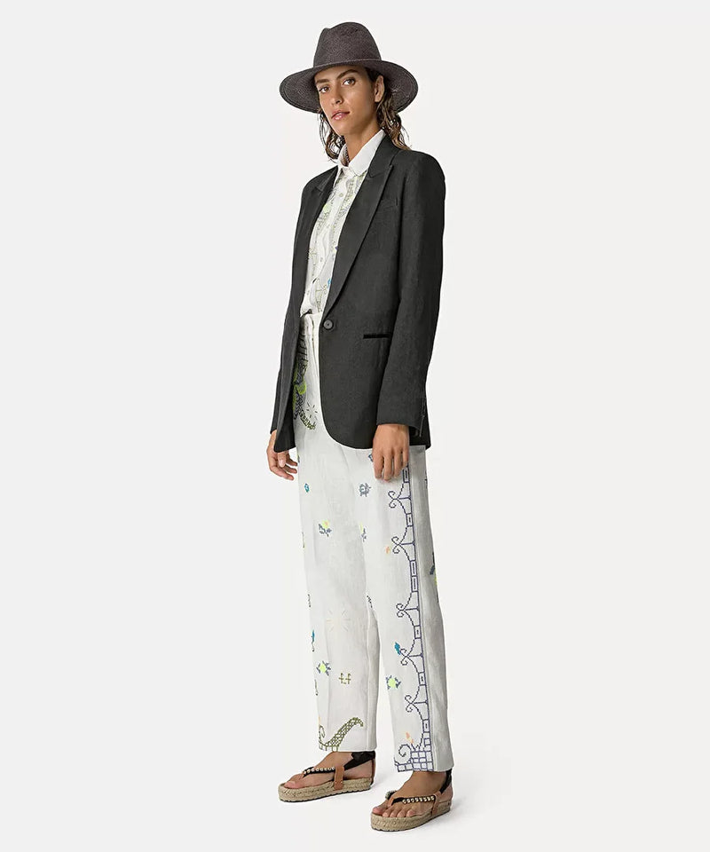 Eden Embroidery Linen Pants