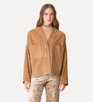 Suede Kimono Jacket