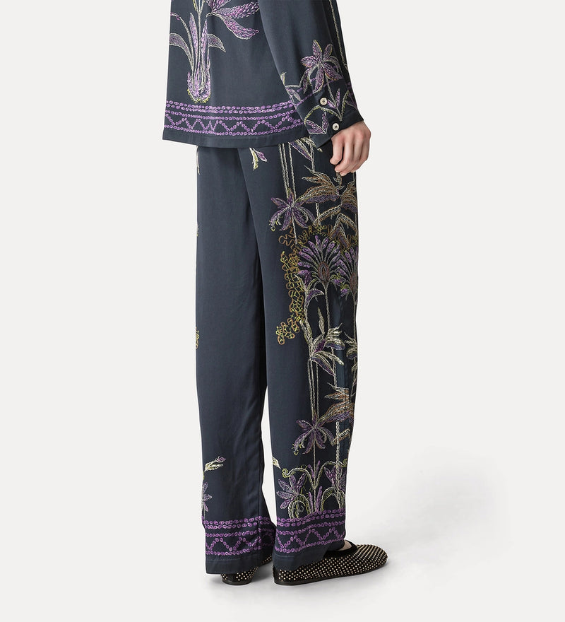 "sogni" print envers satin elasticated pants