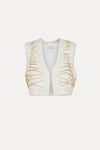 Emotions Embroidery Jacquard Vest Macrame Details