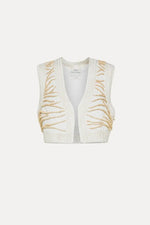 Emotions Embroidery Jacquard Vest Macrame Details