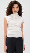 Stretch Cotton Ruched Top