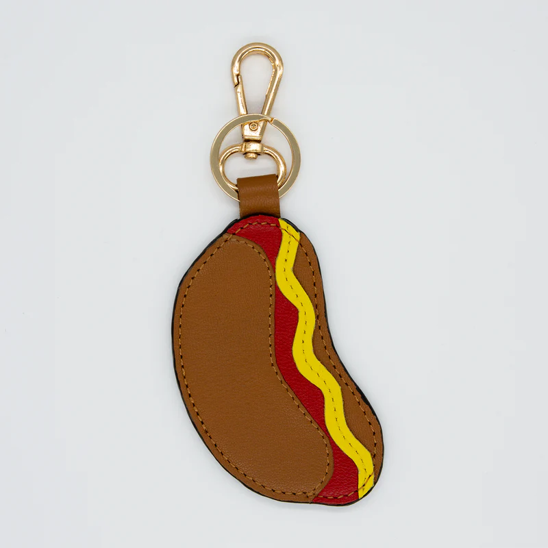 Hot Dog Leather Key Fob
