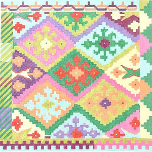 Kilim Square with Stepped Diamonds Circus Multi