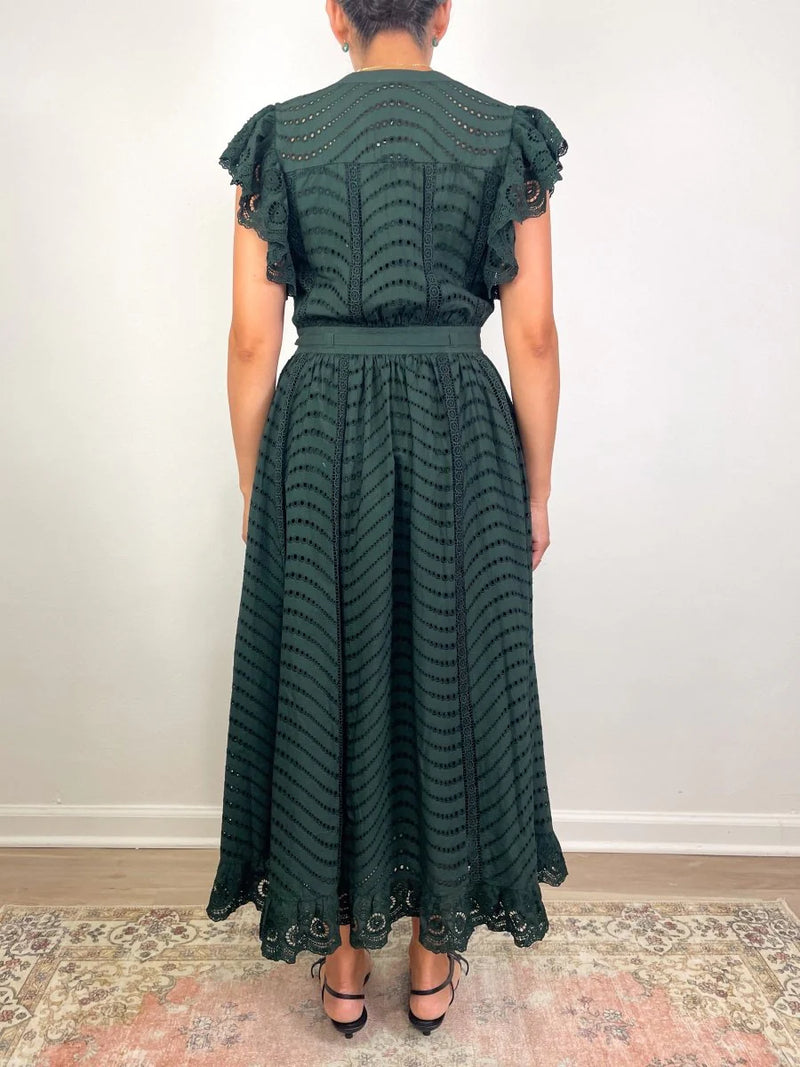 Olga Flutter Sleeve Midi Dress