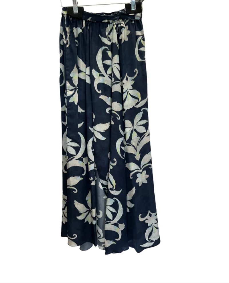 The Secret Lily Print Viscose Satin Skirt