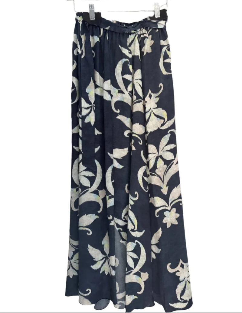 The Secret Lily Print Viscose Satin Skirt
